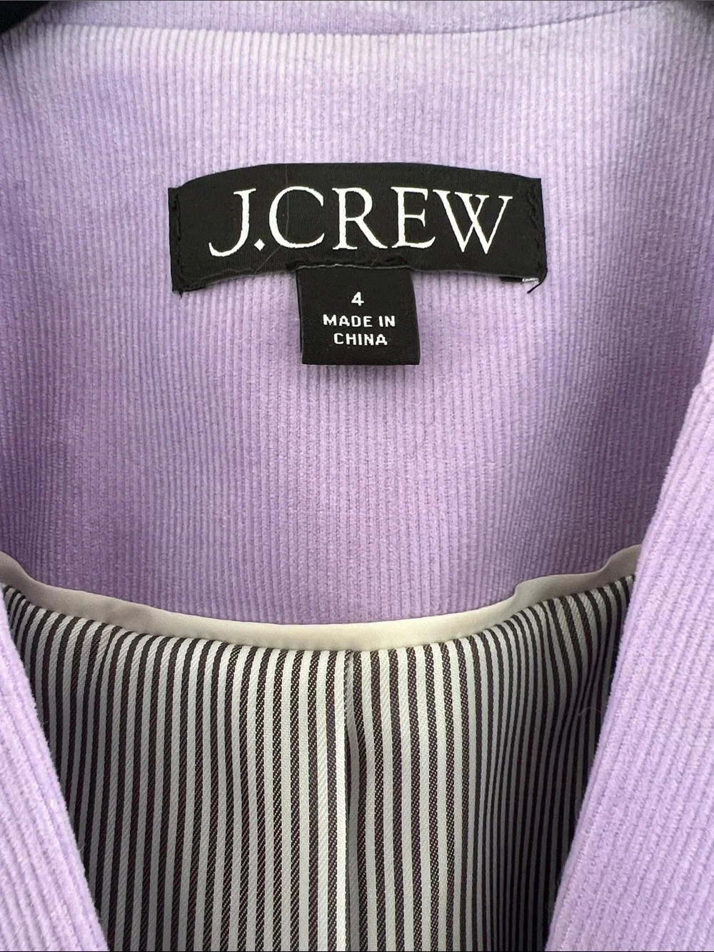 J. Crew Lavender Double-Breasted Corduroy Blazer